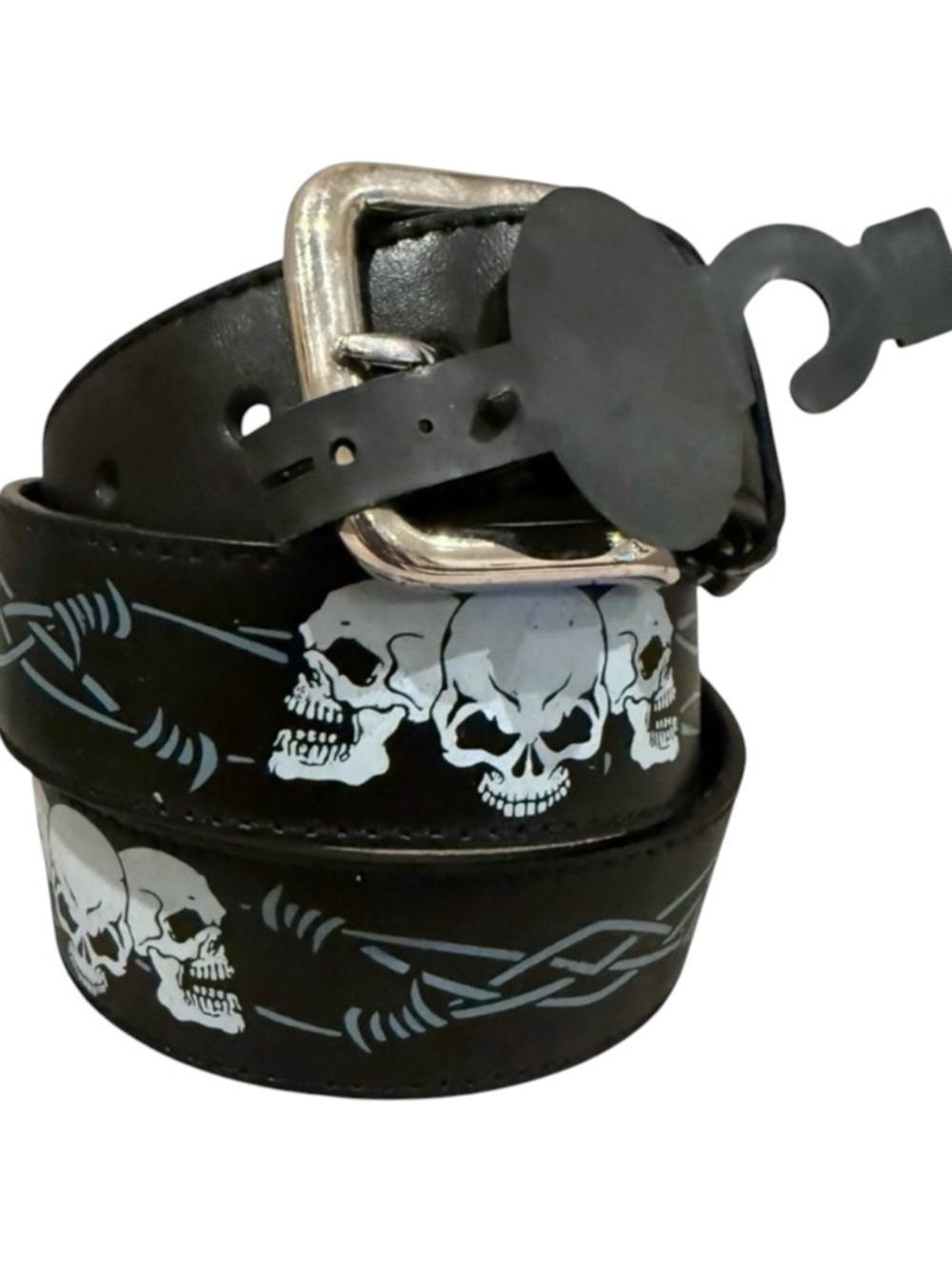 Punk Grunge Y2K Metal Goth Graphic Black Belt Skull Removable Buckle Edgy Skater
